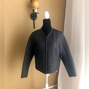 Athleta brown quilted lightweight two way zipper jacket